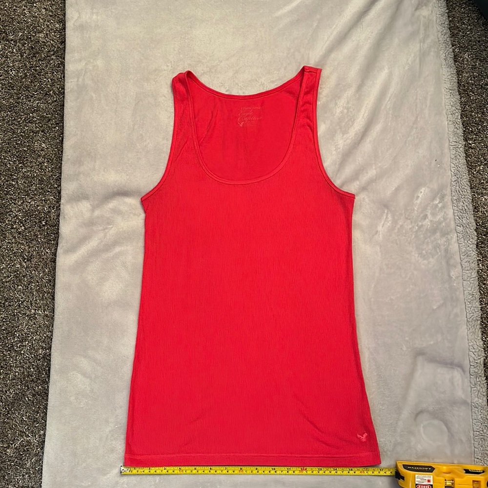 American Eagle Outfitters Hot Pink Ribbed Tank Size: XL